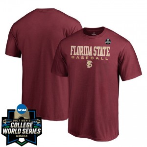 Men's Florida State Seminoles T-shirt Garnet Baseball 2017 World Series True Sport 