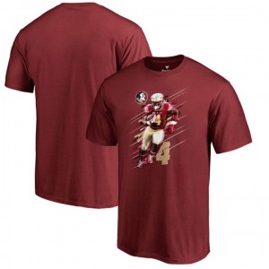 Pictorial Men's Garnet #4 Dalvin Cook Florida State Seminoles T-shirt