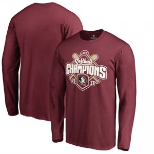 S-3XL Florida State Seminoles Men's Garnet Long Sleeve 2017 ACC Softball Tournament Champions T-shirt