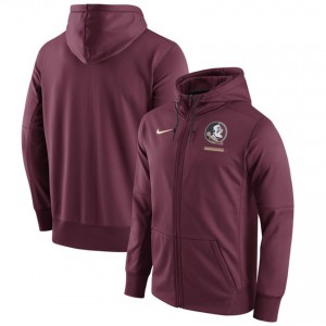 Garnet Men's Team Logo Purity Color Florida State Seminoles Performance Full-Zip Hoodie