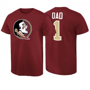Men's Florida State Seminoles Short Sleeve T-Shirt Garnet Number 1 Dad 