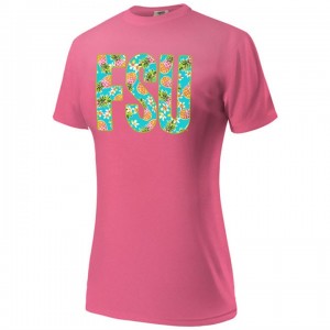 Women's Florida State Seminoles T-shirt Pink Pineapple Mascot One Color 