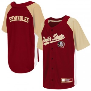 Youth Florida State Seminoles Button-Up Strike Zone Stitched Jersey Garnet Dugout Baseball 