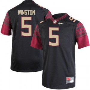 Alumni Youth Black Football #5 Jameis Winston Florida State Seminoles Performance Stitched Jersey