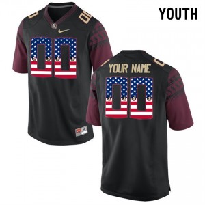 #00 Youth Florida State Seminoles Stitched Jersey Limited Black US Flag Custom Football 