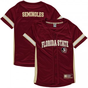 Florida State Seminoles Youth Baseball Button-Up Strike Zone Stitched Jersey - Garnet
