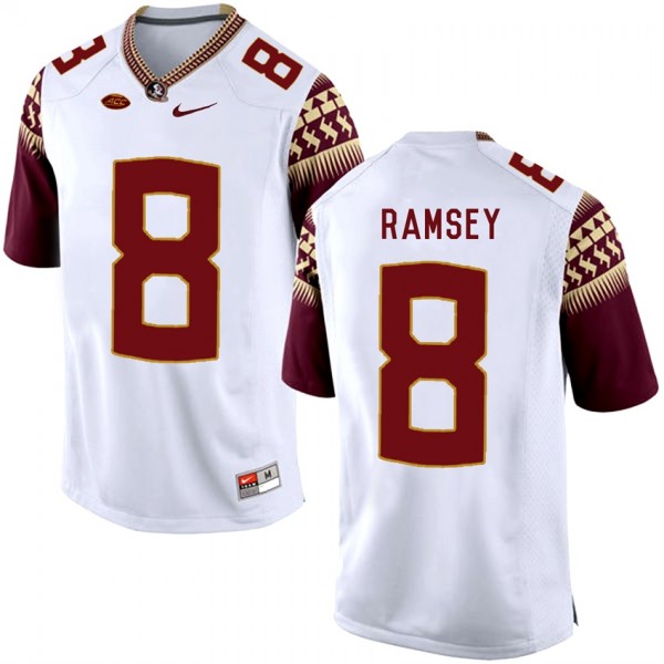 School Stitched White Away Football 8 Jalen Ramsey Florida State